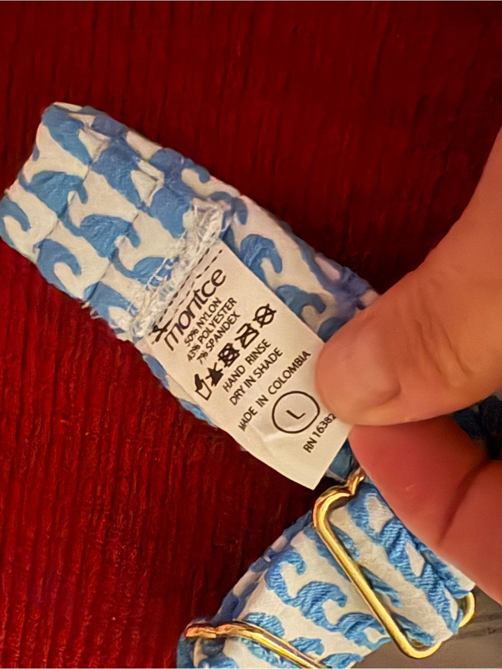 Montce Blue and White Wave-Print  top and bikini skirt cover. - Picture 7 of 10